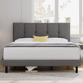 Full Size Bed Frame with Upholstered Headboard and Wooden Slats Z14531
