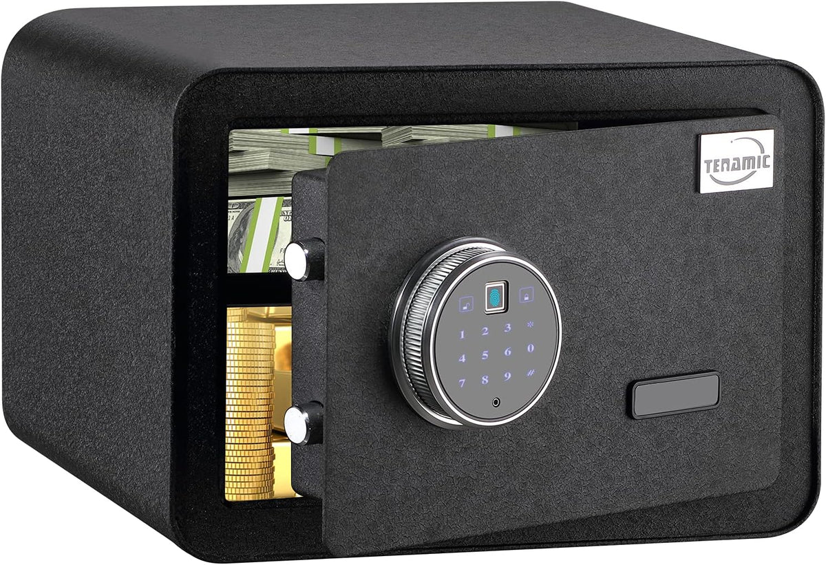 Black Biometric Fingerprint Safe Box, Solid Alloy Steel Z226