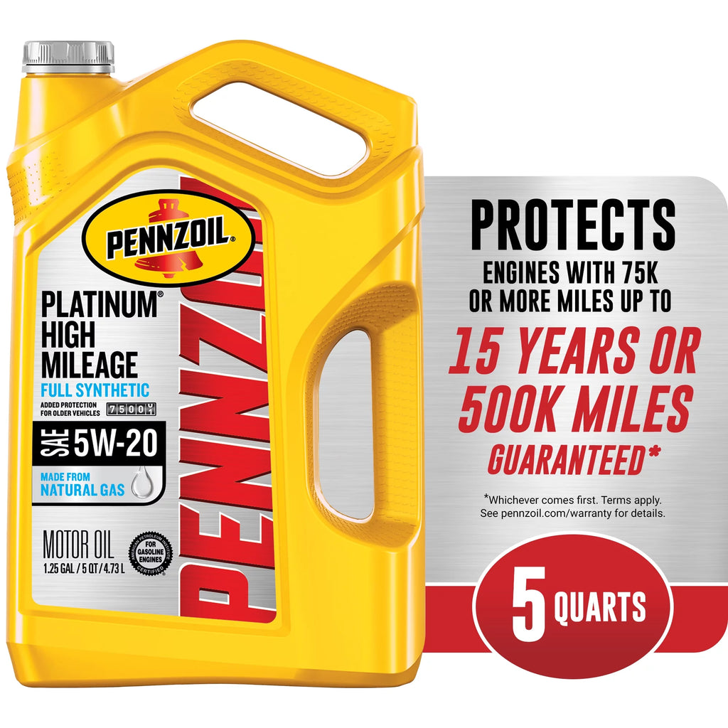 Full Synthetic High Mileage 5W-20 Motor Oil, 5 Quart X670141