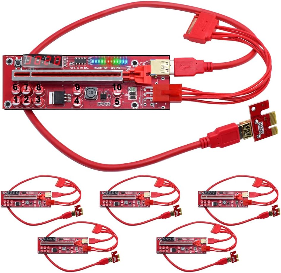 PCIe Riser 1X to 16X Graphics Extension Card (6-Pack) Q638