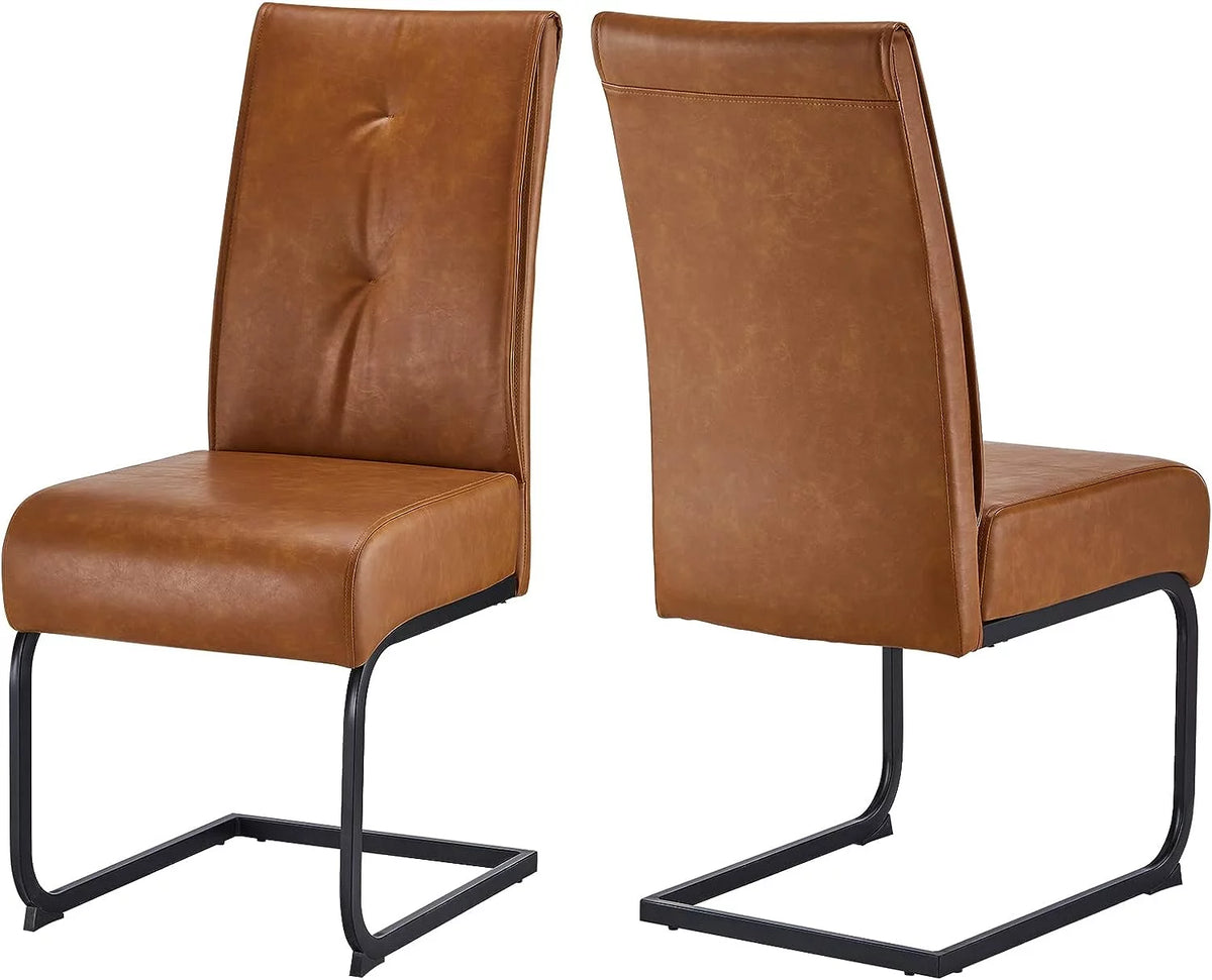 High Back Dining Chairs Set of 2 Brown A63671