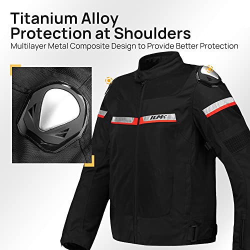 Mesh Motorcycle Riding Jacket CE Armored Breathable Black 2X-Large N8047
