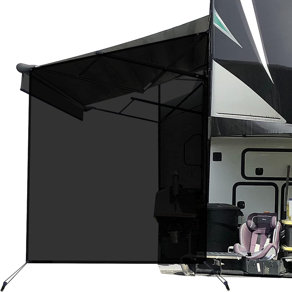 RV Awning Side Sun Shade Screen 9'X7' Beige Mesh Camper Sunshade A283
