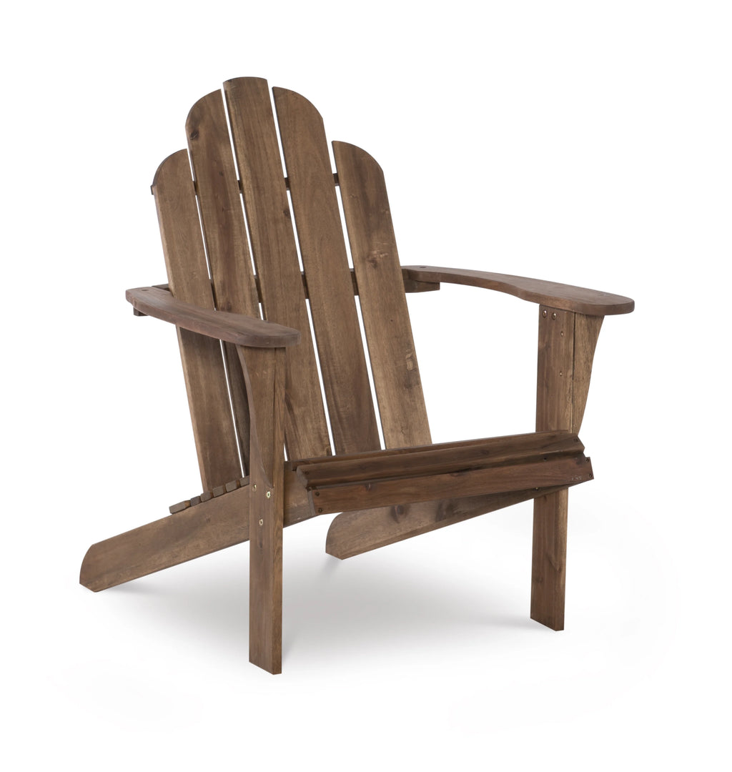 Slatted Wooden Outdoor Chair with Arched High Backrest L49310