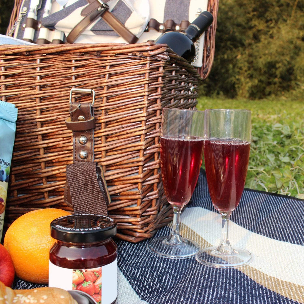 Willow Wicker Picnic Basket Set for 4 X816
