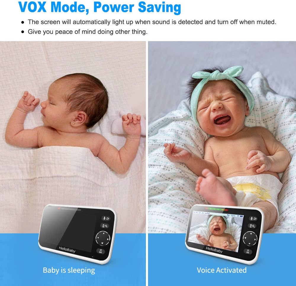 Baby Monitor with Camera and Audio, 5 Inch Video Baby Monitor E15881