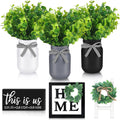 12 Pcs Eucalyptus Mason Jar Table Centerpieces Farmhouse Tiered Tray Decor Wooden Signs J960394