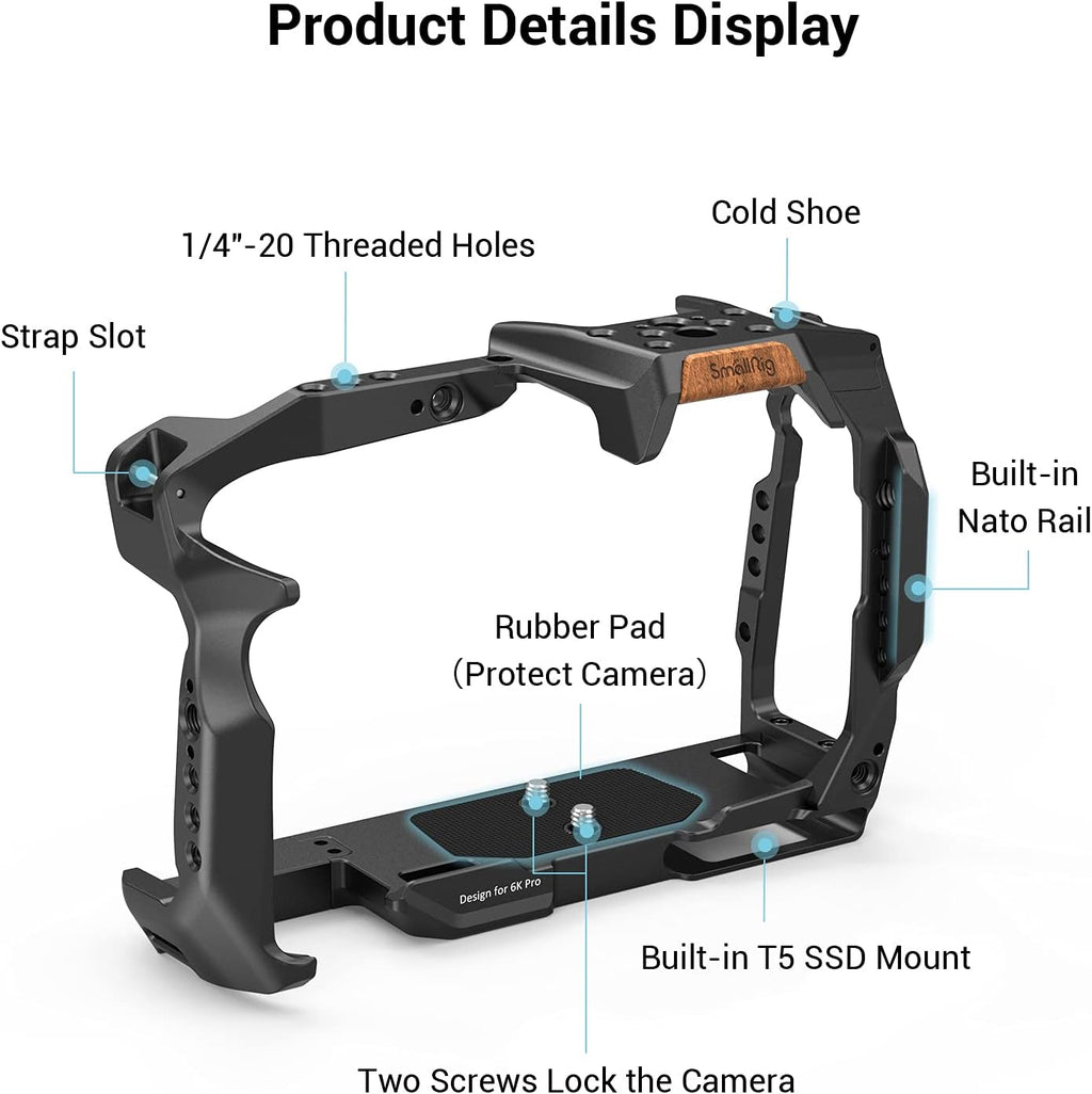 Camera Cage with NATO Rail and Cold Shoe Mount Q8500