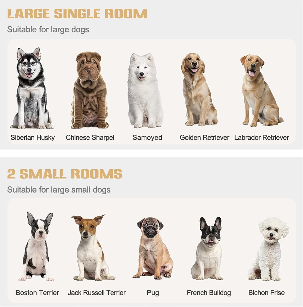 White Wooden Dog Crate with Double Doors, 47''W*24''D*35''H R2008
