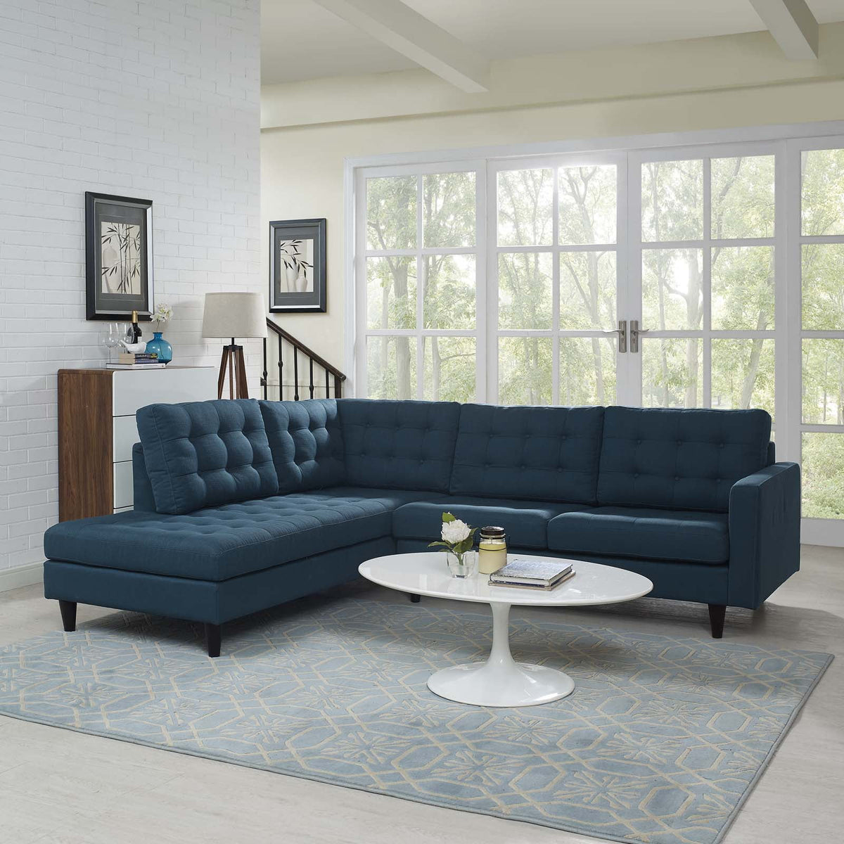 Upholstered Fabric Left Facing Sectional M494893