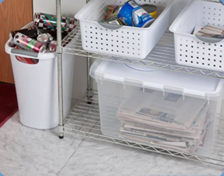 48 Quart Clear Hinged Lid Storage Box Tote (30 Pack) K38264
