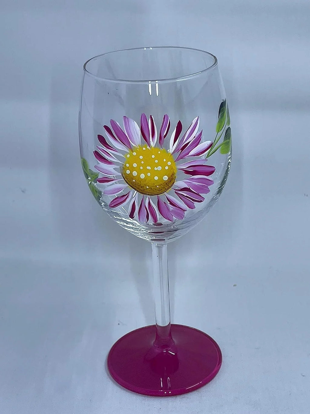 Hand Painted Flower Wine Glasses Stemless 15 Oz Glass I815749
