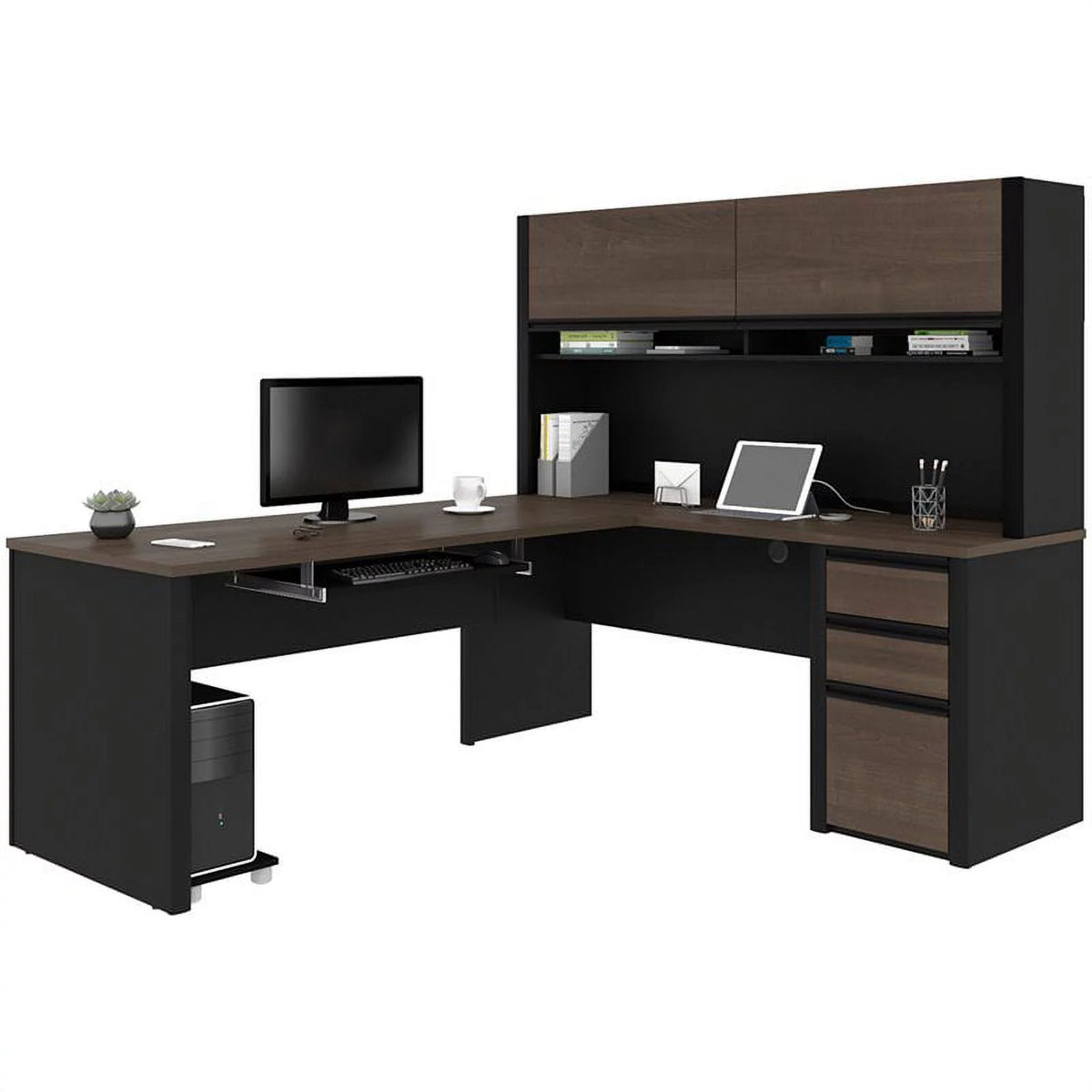 5 Piece L Shaped Computer Desk with Hutch Y482538