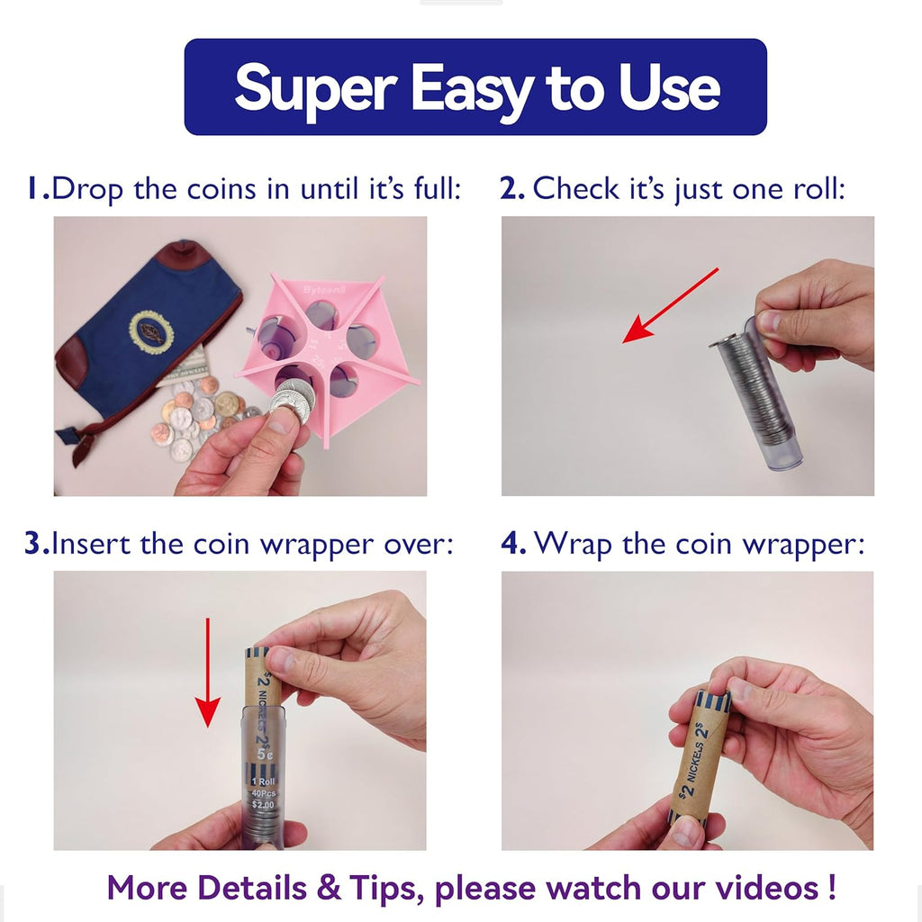 Coin Counter Tube Sorter with Coin Wrappers Z92482