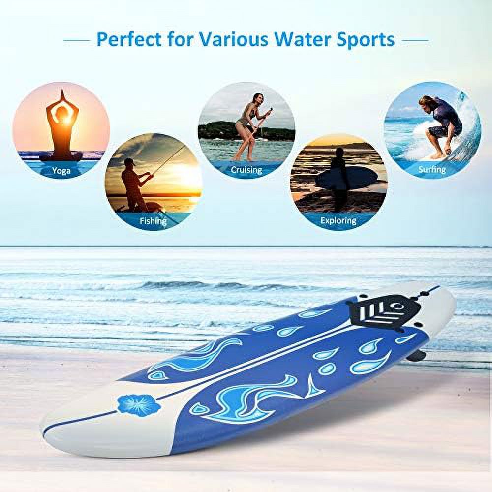 Non-Slip Surfing Board With Removable Fins & Leash V551021