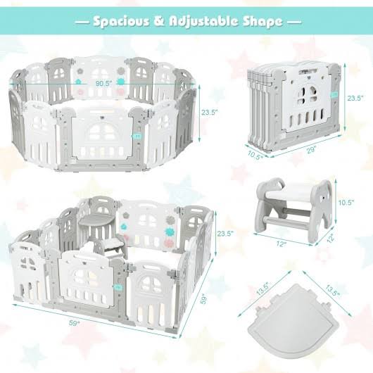Foldable Baby Activity Centre Playpen Y3706