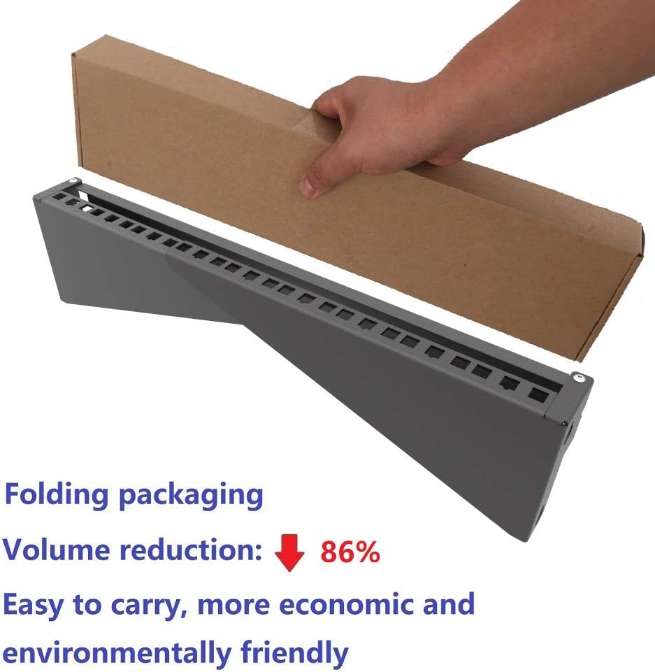 6U Folding 19 Inches Cold Rolled Steel Wall Mountable Vertical Rack Pack of 2 B158