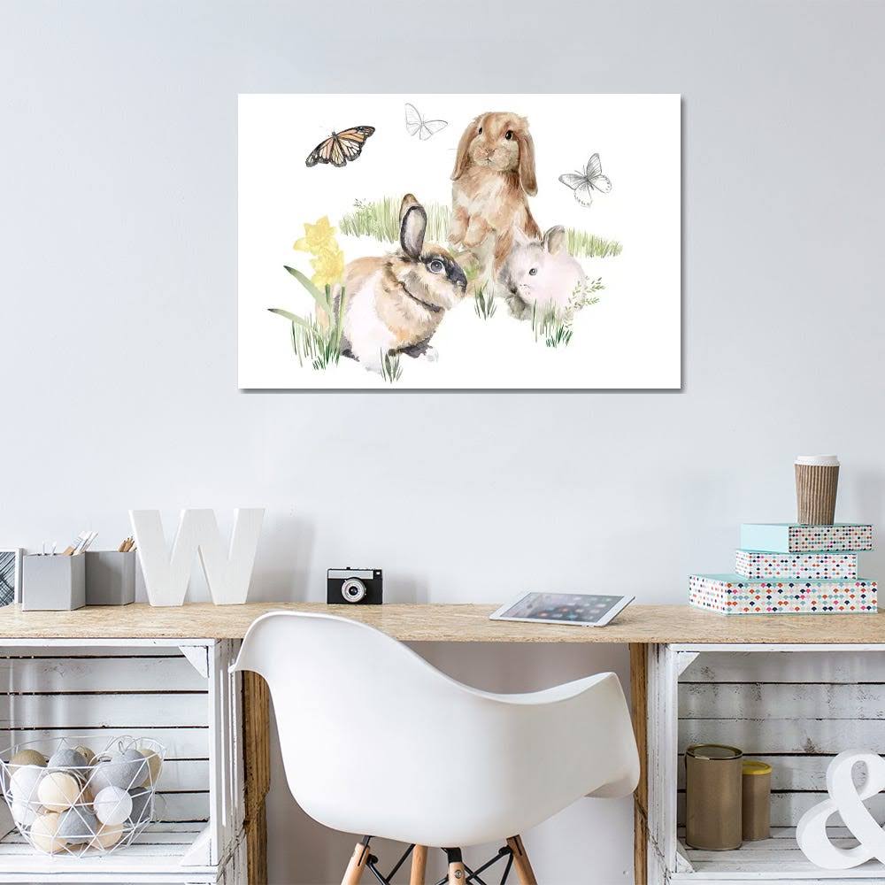 Canvas Art English Bunnies II Print U17517
