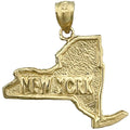 14K Gold New York State Map Pendant W5733