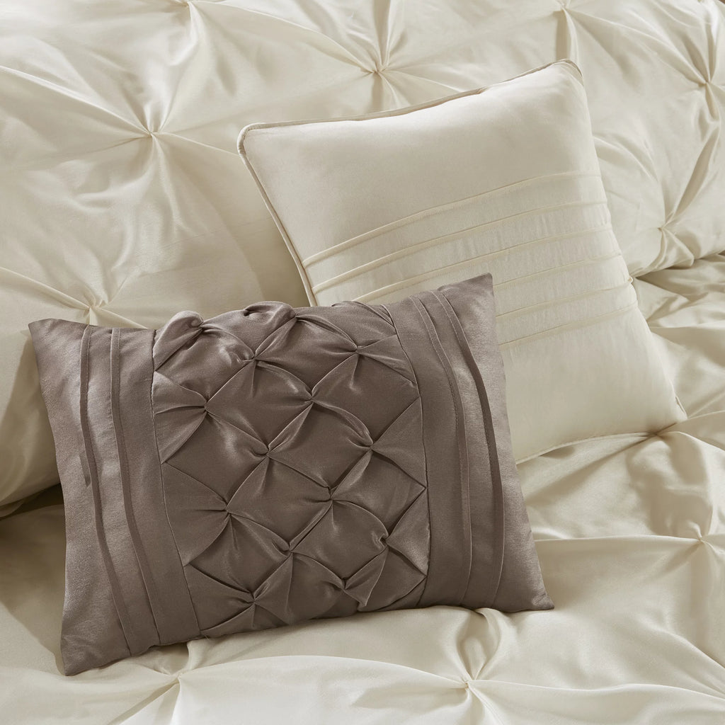 24 Piece King Ivory Comforter Set with Sheets K472772