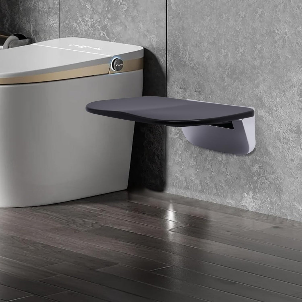 14" Folding Teak Shower Seat Wall Mounted, 440LBS E3635