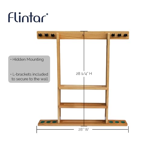 Wall Mount Cue Rack Solid Hardwood Q580759