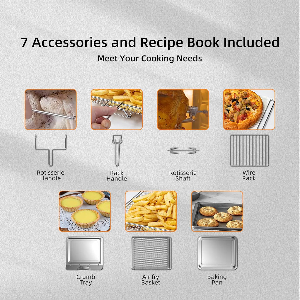 24-in-1 Air Fryer Toaster Oven Combo, 16 QT, Stainless Steel, Silver, 1700W S5068