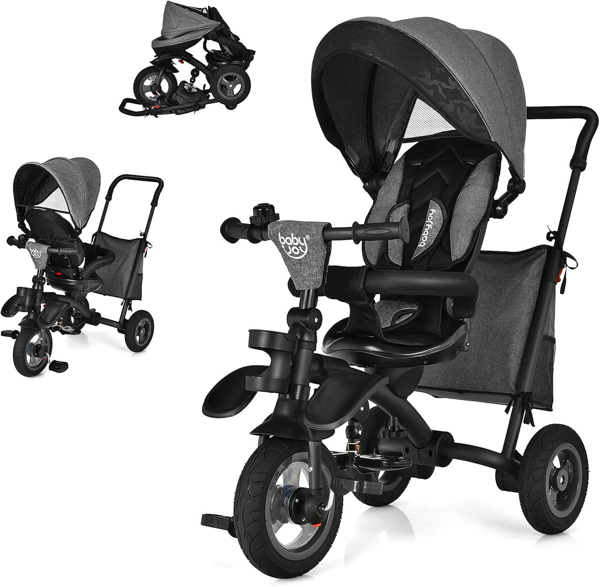 7 in 1 Folding Toddler Tricycle with Canopy W731