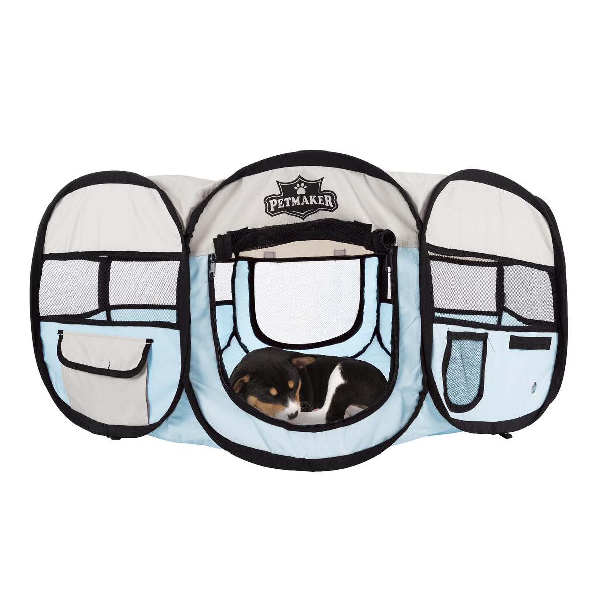 Blue Pop-Up Dog Crate with Carrying Bag W841929