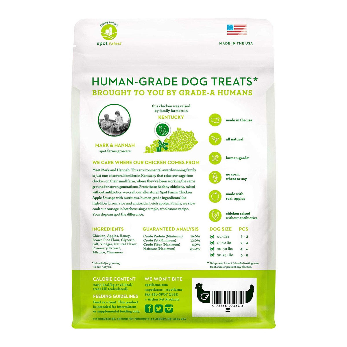 Chicken Apple Sausage Dog Treats B341
