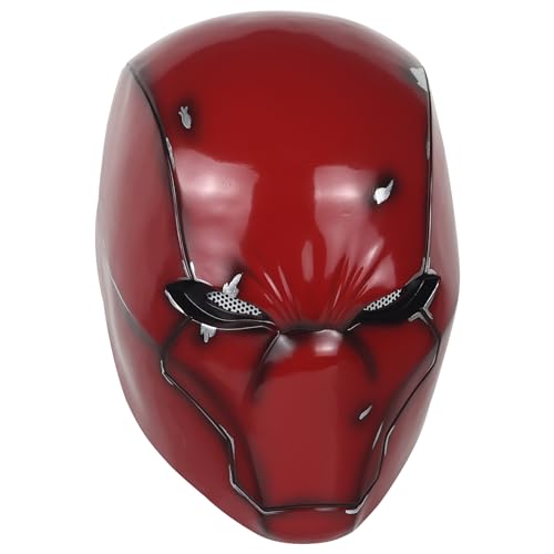 Metallic Effect Red Hood Mask Deluxe Cosplay Prop Y22071