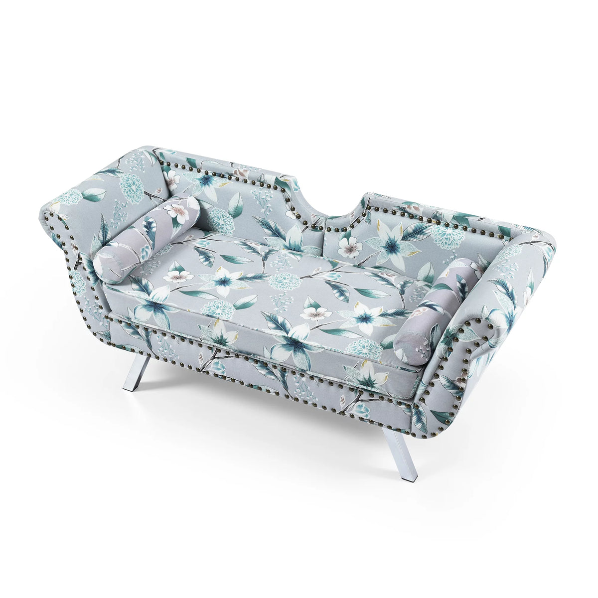 Modern Velvet Loveseat Sofa with Removable Cushion Metal Legs G50370