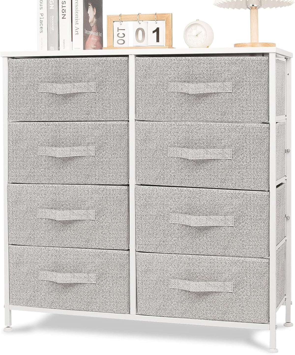 Rustic Brown Fabric 4 Drawer Storage Dresser Y183883
