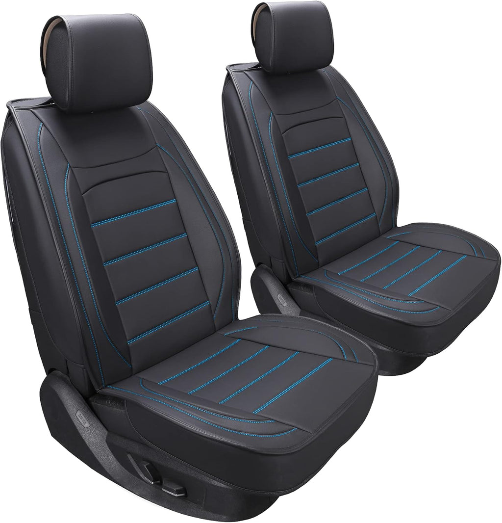 Gray 2Pcs Waterproof Leather Car Seat Covers W72923
