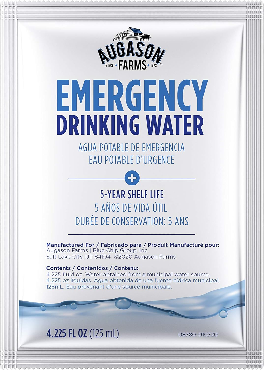 4.22 oz Pack 100 Emergency Drinking Water S887405