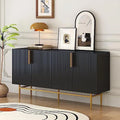 Gray Sideboard Cabinet with Rattan Door Z675