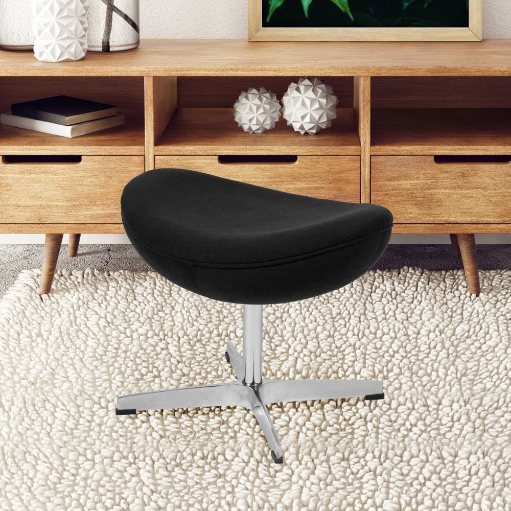 Gray LeatherSoft Saddle Wing Ottoman F157