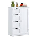 White 4 Drawer Wooden Bathroom Cabinet B8554