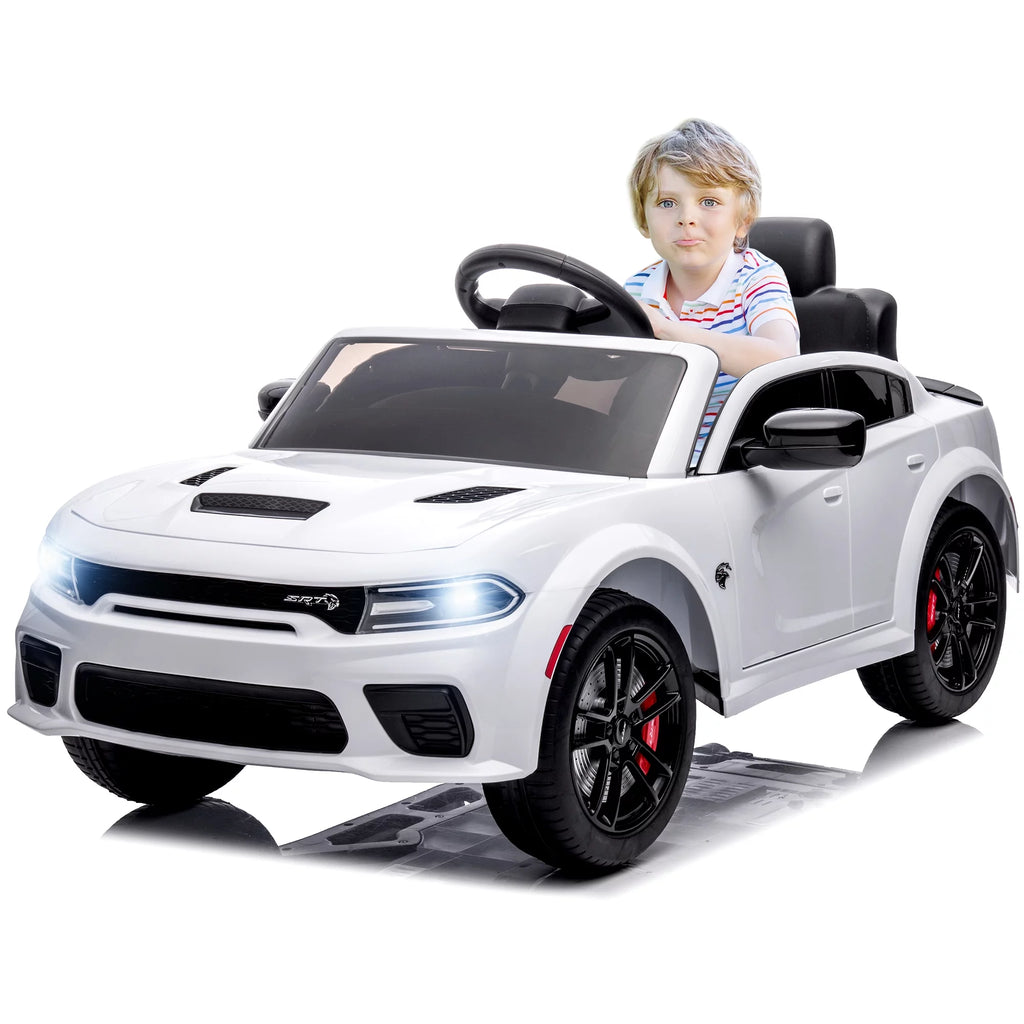 12V White Ride on Car with Remote Control F38752