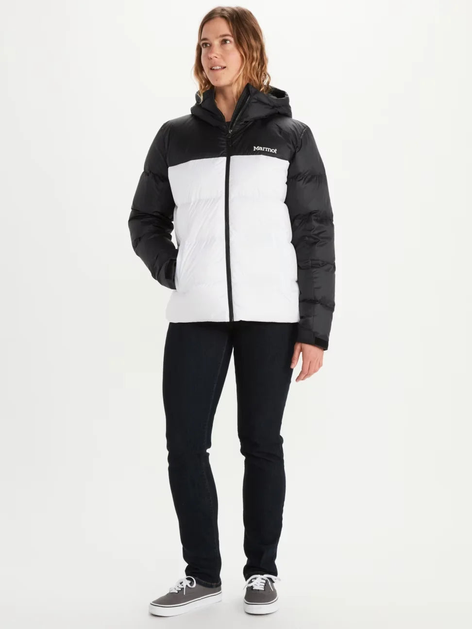 White Black Guides Down Hoody S21349