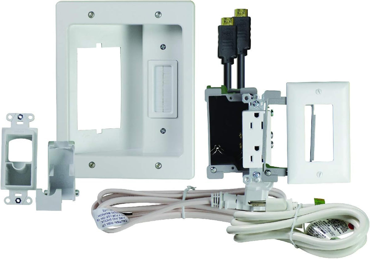In Wall TV Power Kit with HDMI, White, 6ft Length, Pack of 2 F14367