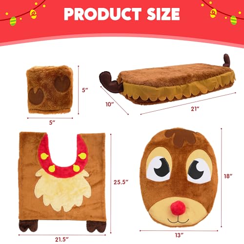 5 Pieces Christmas Theme Bathroom Decoration Set F3884