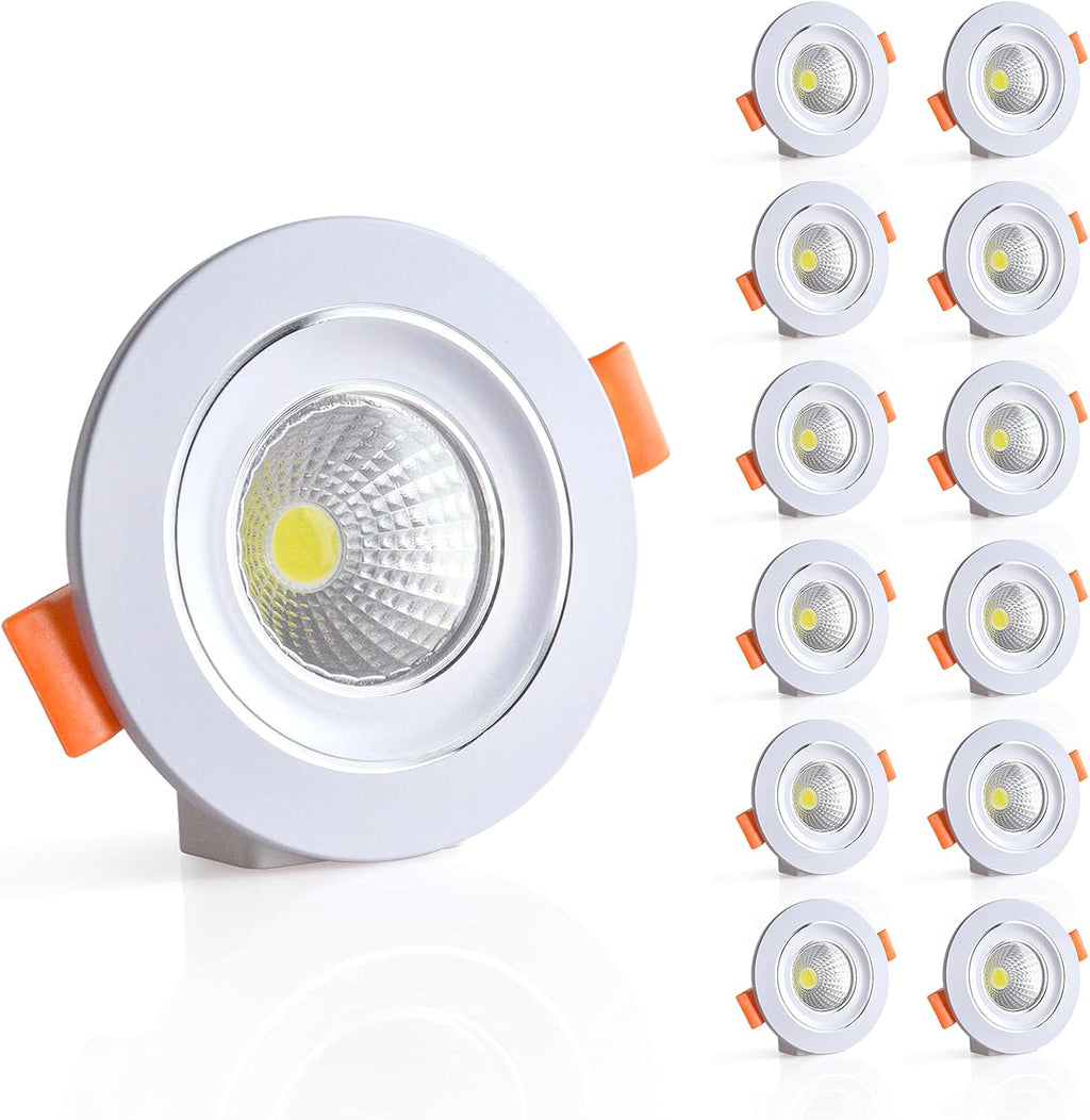 12 Volt Recessed LED Puck Light, 6500K White, 3 inches (12 Pack) K299294