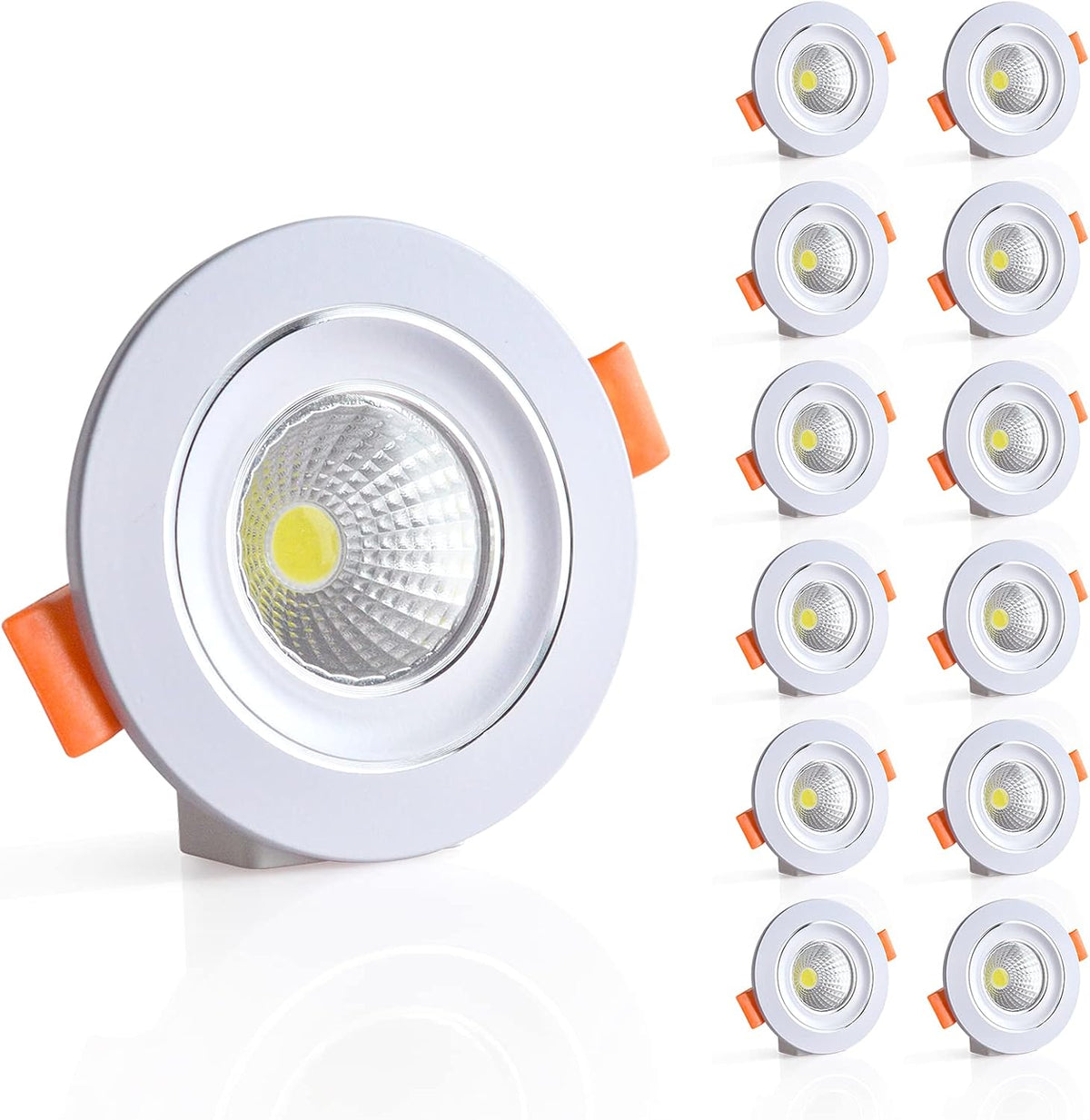 12 Volt Recessed LED Puck Light, 6500K White, 3 inches (12 Pack) K299294
