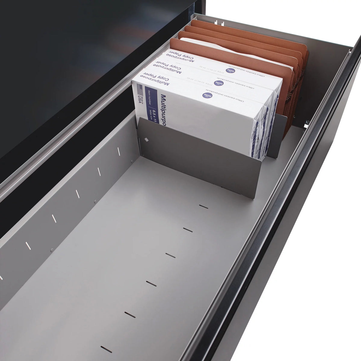 36"W Lateral 3-Drawer Letter/Legal File Cabinet, Black T1981