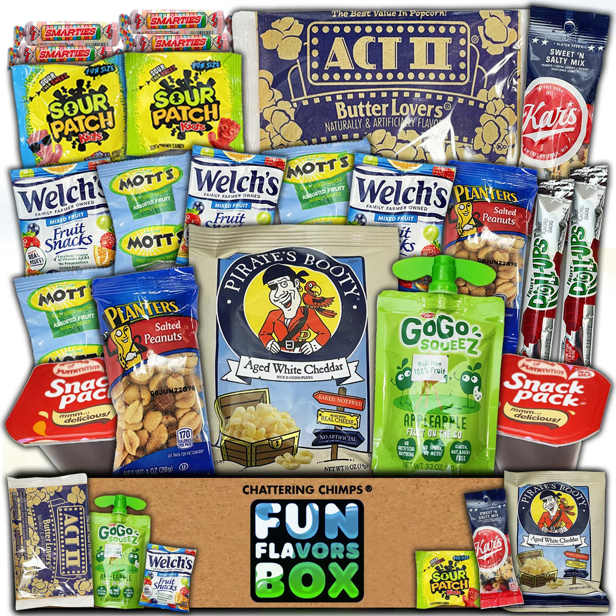 20 Snacks Variety Assortment of Chips, Fruit Snacks, Applesauce, Popcorn R1925