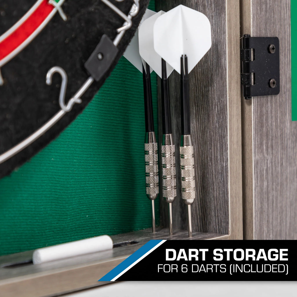 18 in Dartboard and Cabinet Set with 6 Steel Tip Darts B472264