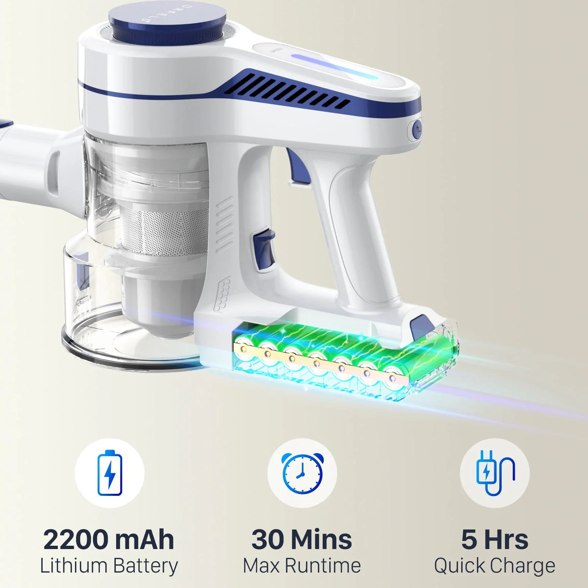 Cordless Vacuum Cleaner with 2200mAh Battery A795