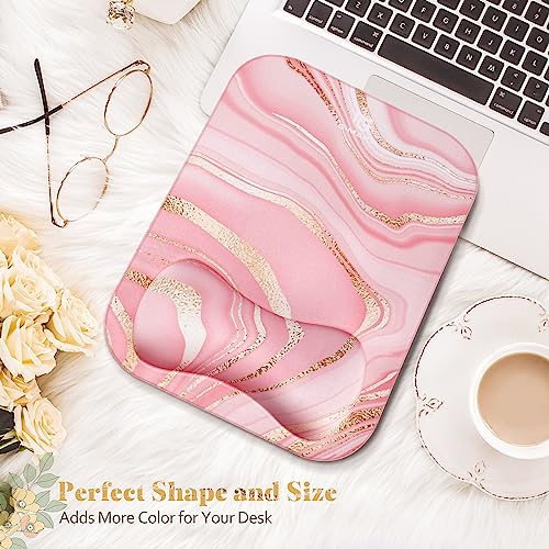 Black Golden Marble Ergonomic Mouse Pad with Wrist Support C4796