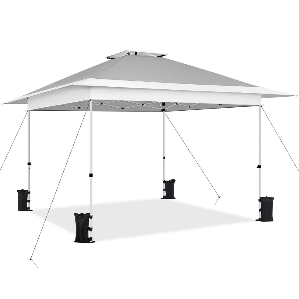 13 x 13 ft Pop-Up Canopy with Overhang and Rolling Storage Bag B460